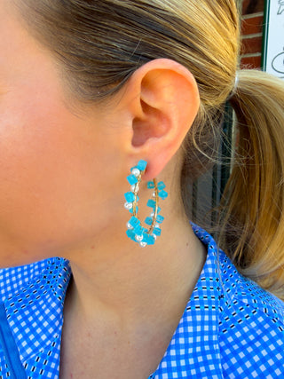 Turquoise Rock Candy Hoop Earrings