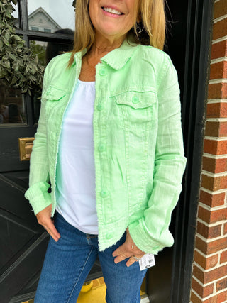 Lulu B Clearwater Lime Linen Jacket