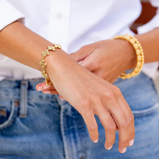 Capucine de Wulf Berry Clover Linear Bracelet, 7"+2" - Gold