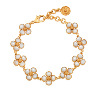 Capucine de Wulf Berry Clover Link Bracelet 7"+2" - Mother of Pearl