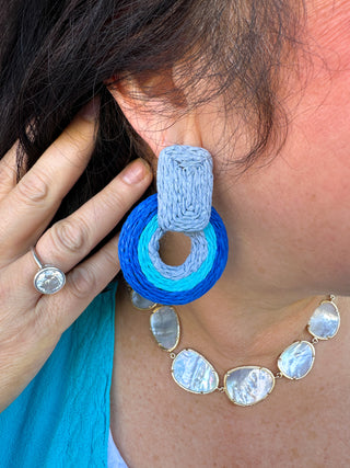 Chunky Blue Ombre Earrings