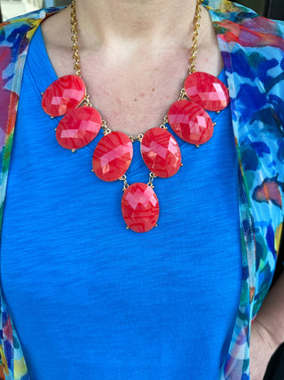 Chunky Coral Necklace and Earring Set