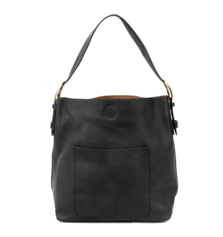 Classic Black Hobo Handbag with Black Handle