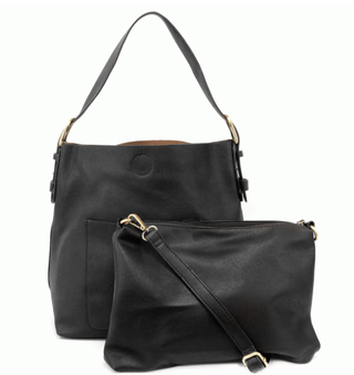 Classic Black Hobo Handbag with Black Handle