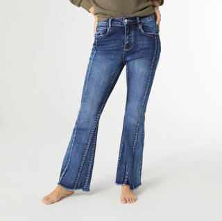 Coco + Carmen EverStretch Flare with Inset Seam - Dark Denim