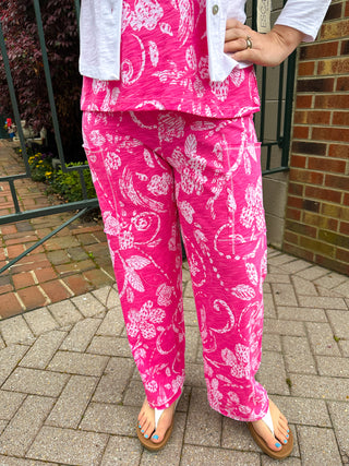 Escape by Habitat Cosmo Pink Scroll Pocket Flood Pant