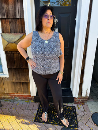 Beachtime by Lulu B Black Abstract Basic Tank