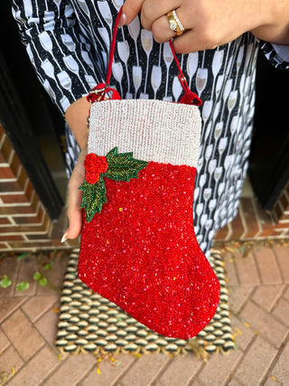 Beaded Stocking Club Handbag