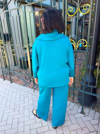 Olivia by Habitat Draped Cowl Neck Pocket Tunic Teal