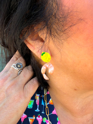 Shrimp Cocktail Clay Earrings