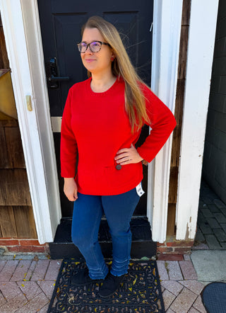 Lulu B Crimson Chenille Sweater