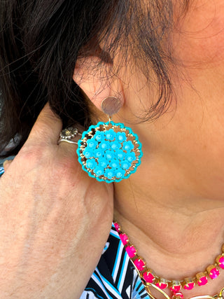 Turquoise Circle Earrings