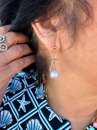 Gold Pearl Knot Earrings