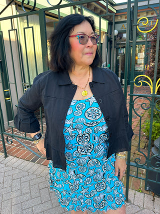 Lulu B Clear Turquoise Shells Cha Cha Dress