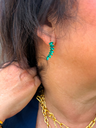 Green Crescent Earring
