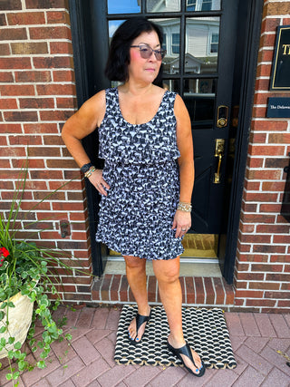 Lulu B Black and White Cocktails Cha Cha Dress