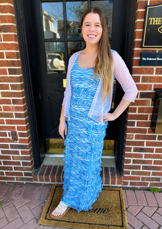 Tango Mango Blue Waves Maxi Cha Cha Dress XXL Tango Mango Blue Waves Maxi Cha Cha Dress XXL