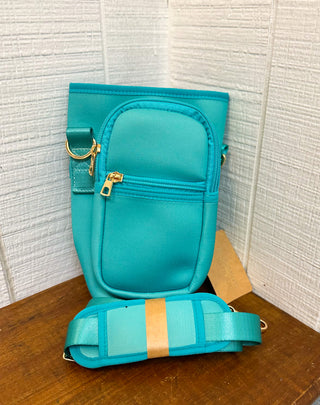 Handle Water Bottle Carrier Turquoise