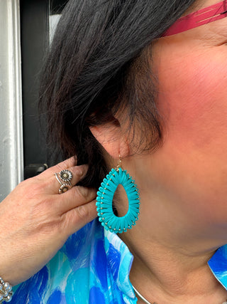 Turquoise Woven Earrings