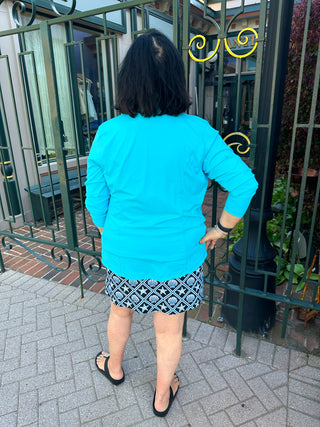 Lulu B Clear Turquoise Full Zip Jacket