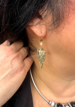 Adajio Stone and Gold Earrings