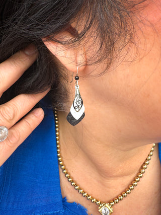 Adajio Black and White Tiered Earrings