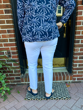 Bangladine by Lulu B White Pull-On Ankle Pant