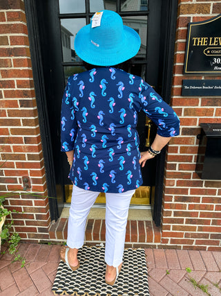 Lulu B Navy Seahorse Button Tunic
