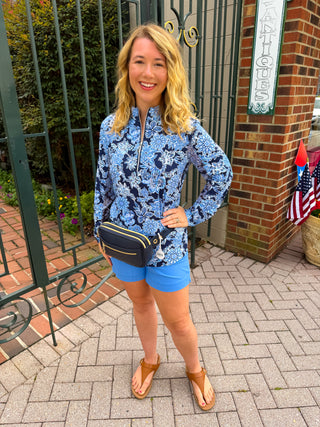 Lulu B Bright Periwinkle Pocket Shorts