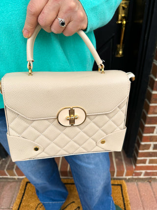 Cream Quilted Handbag