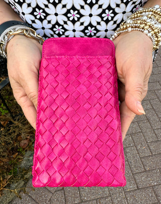 Pink Woven Double Duty Phone Bag