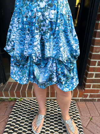 Tango Mango Rippling Waters Short Sleeve Bubble Hem Dress