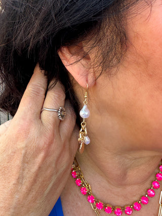 Gold Shell Dangle Earrings