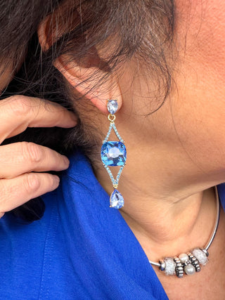 Blue Crystal Earrings