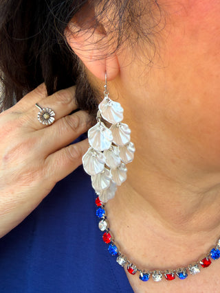 Silver Shell Drop Earrings