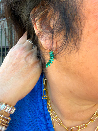 Green Crescent Earring