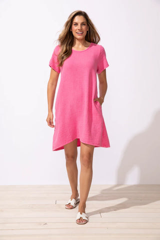 Escape by Habitat Cosmo Sunkissed Gauze Short Sleeve Dress