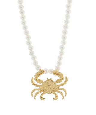 Crab Pearl Necklace Cream