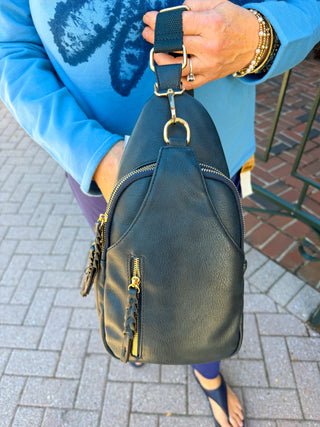 Nikki Dual Compartment Sling Bag - Navy