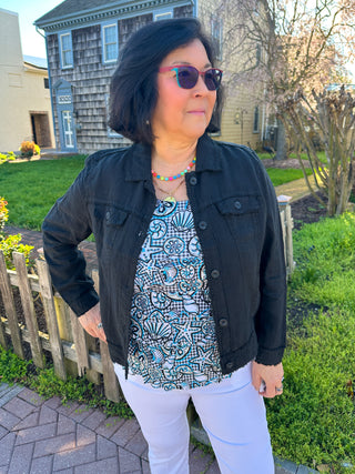 Lulu B Black Linen Jacket