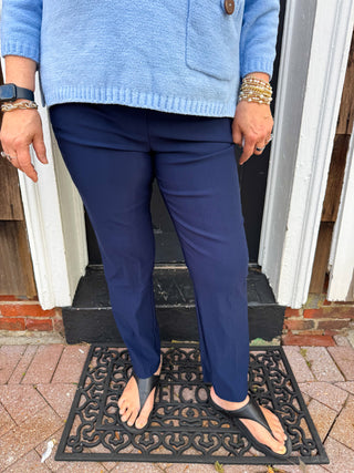Bangladine by Lulu B Navy Pull-On Ankle Pant