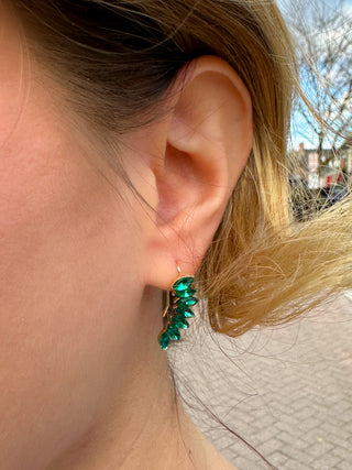 Green Crescent Earring