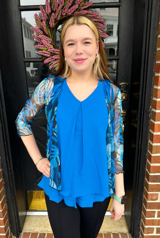 Tango Mango Blue Flowy Sleeveless Top