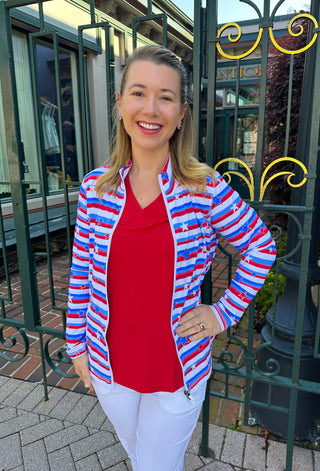 Lulu B Stars and Stripes Zip Jacket