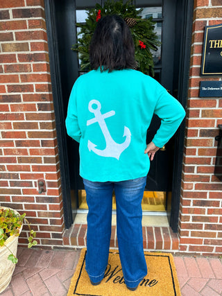 Aqua Beach Life Pullover Sweater