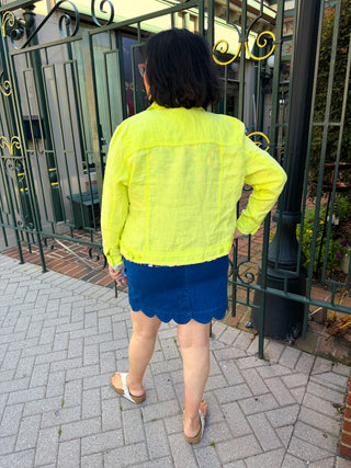 Lulu B Key Lime Linen Jacket