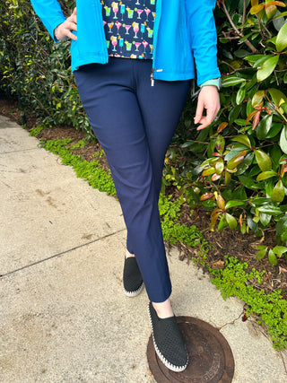 Bangladine by Lulu B Navy Pull-On Ankle Pant