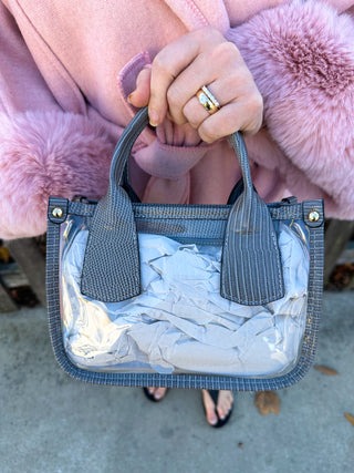 Taupe and Clear Handbag