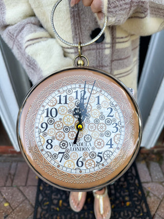 Vendula London Tick Tock Clock Shop Pocket Watch Bag