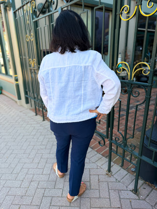 Lulu B White Linen Jacket